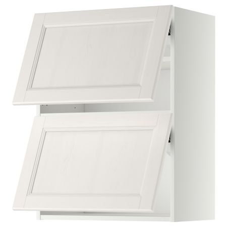 Навесной шкаф, 2 дверцы, горизонтальный МЕТОД, белый, Лаксарби белый