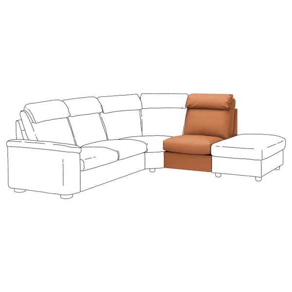 1-местная секция, Гранн/Бумстад золотисто-коричневый IKEA LIDHULT ЛИДГУЛЬТ 004.131.85 - схема-чертеж с размерами