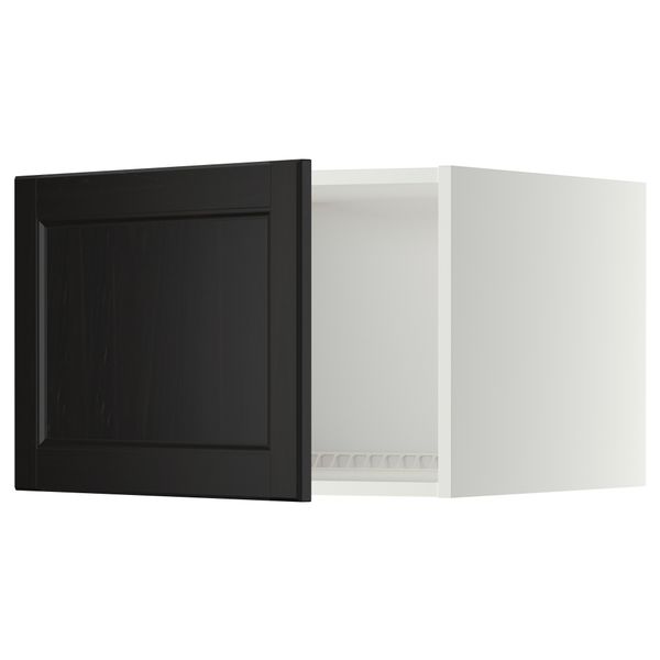 Верхний шкаф на холодильник, морозильник МЕТОД, белый, Лаксарби черно-коричневый - схема-чертеж с размерами