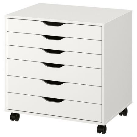 Тумба с ящиками на колесах, белый 67x66 см IKEA ALEX АЛЕКС 604.854.24