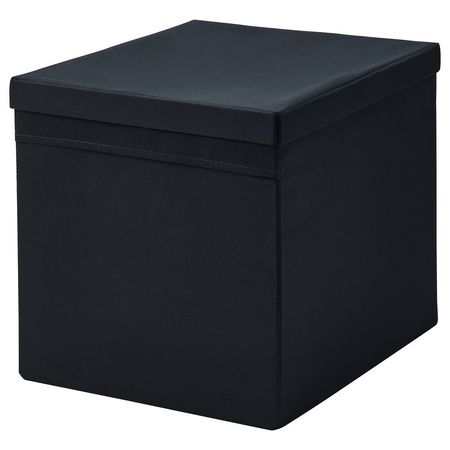 DRÖNA Коробка с крышкой - чёрный 34x39x33 см