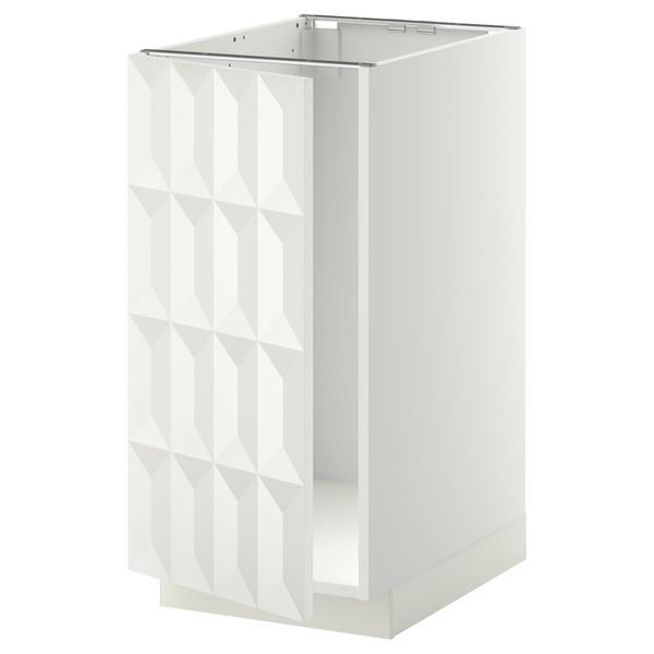 Напольный шкаф для мойки, мусорных контейнер МЕТОД, белый, Гэррестад белый (40x60 см) - схема-чертеж с размерами