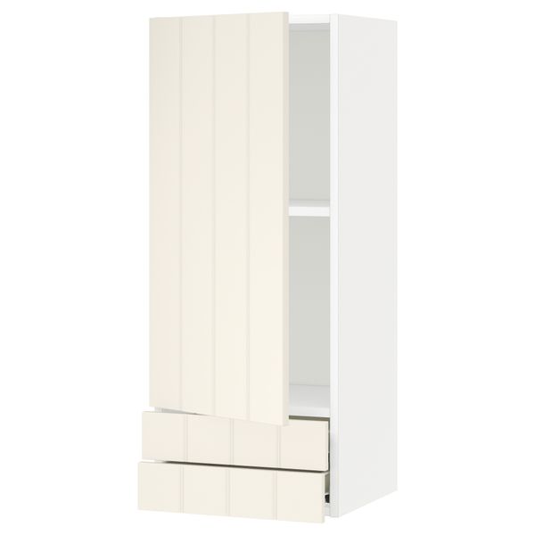 Навесной шкаф с дверцей, 2 ящика МЕТОД / ФОРВАРА, белый, Хитарп белый с оттенком - схема-чертеж с размерами