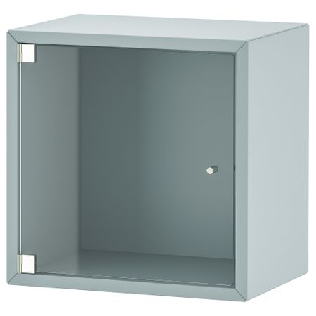 Навесной шкаф со стеклянной дверью, серо-синий светлый, 35x25x35 см IKEA EKET ЭКЕТ 695.330.10