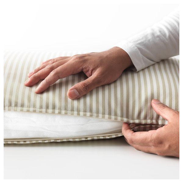 Подушка для садовой мебели ГРЕНО, бежевый, белый в полоску (60x30 см) - фото 3