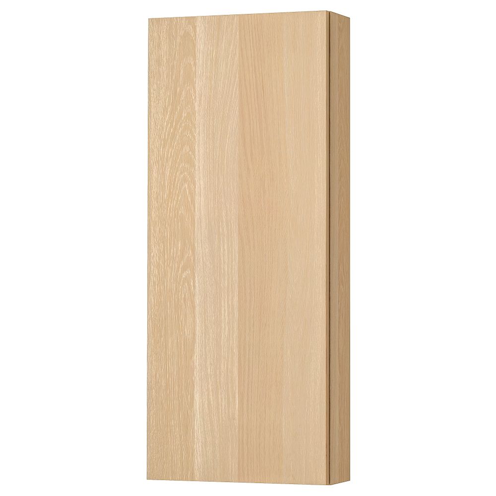 Навесной шкаф с 1 дверцей, 40x14x96 см, под беленый дуб IKEA GODMORGON ГОДМОРГОН 202.261.83 - фото 1