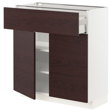Напольный шкаф с ящиком, 2 дверцами, 80x37 cm IKEA METOD МЕТОД, MAXIMERA МАКСИМЕРА 094.581.55