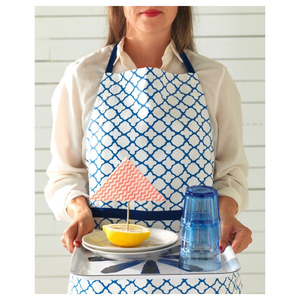 Поднос СОММАР 2016, цветок белый, синий (33x33 см) - схема-чертеж с размерами