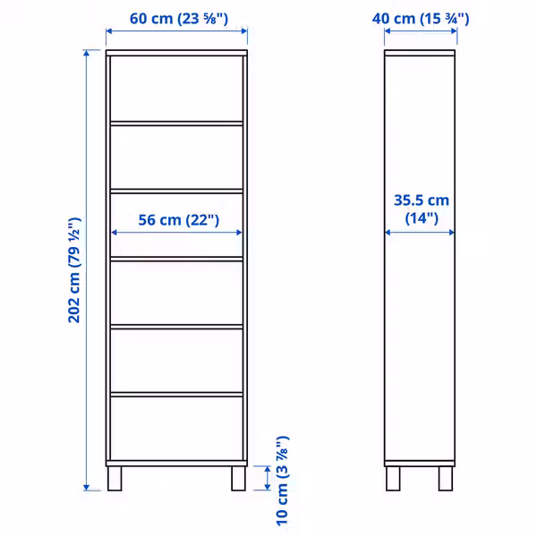 BESTÅ Шкаф - темно-серый 60x40x202 см - фото 3