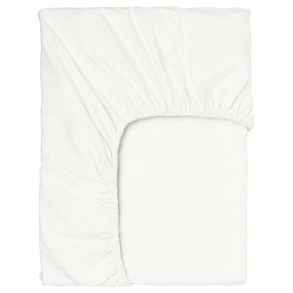 Натяжная простыня для тонкого матраса, белый 140x200 см IKEA СЁМНТУТА 704.127.43 - фото 1
