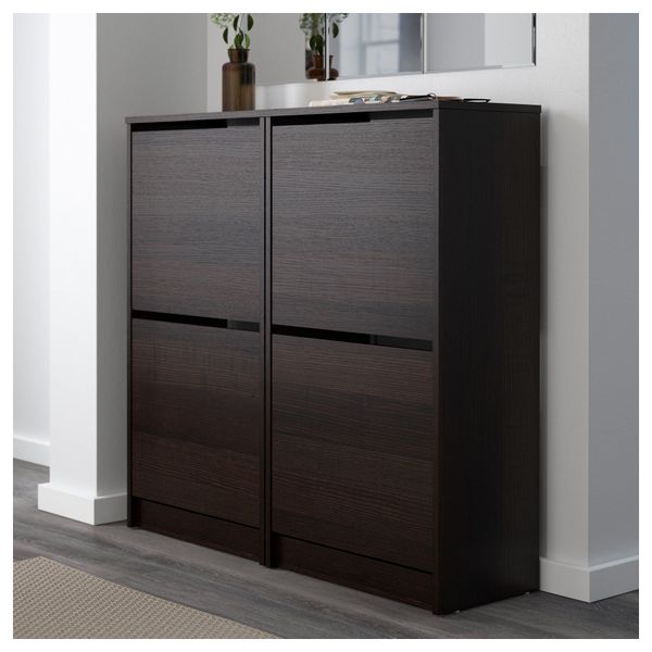 Галошница с 2 отделениями БИССА, черный, коричневый (49x93 см) - схема-чертеж с размерами