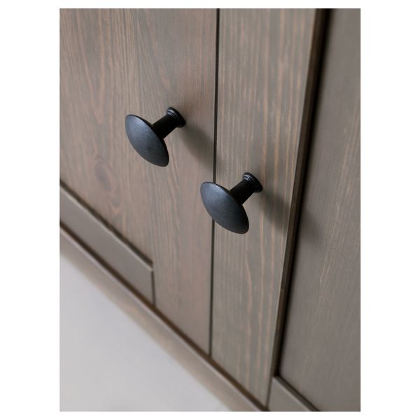 Бюро с дополнительным модулем + стеллаж ХЕМНЭС, серо-коричневый (179x197 см) - схема-чертеж с размерами