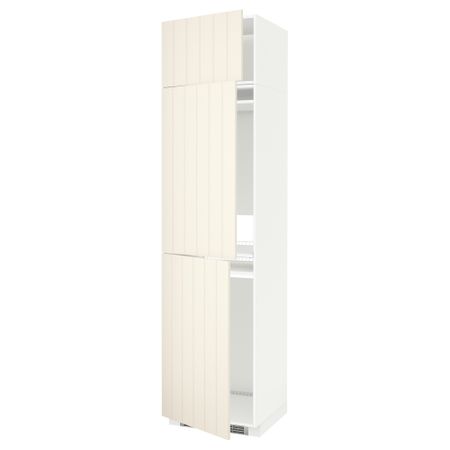 Высокий шкаф для холодильника или морозильника, с 3 дверями МЕТОД, белый, Хитарп белый с оттенком (60x60x240 см)