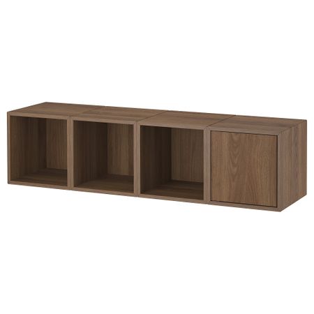 Комбинация настенных шкафов, под грецкий орех, 140x35x35 см IKEA EKET ЭКЕТ 295.674.98