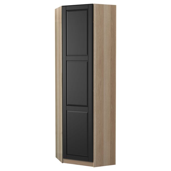 Гардероб угловой ПАКС, под беленый дуб, Ундредаль черный - фото 1