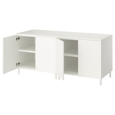 PLATSA Комбинация для хранения с дверцами - белый/Fonnes белый 160x57x73 см
