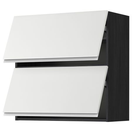 Навесной шкаф, 2 дверцы, горизонтальный МЕТОД, черный, Нодста белый