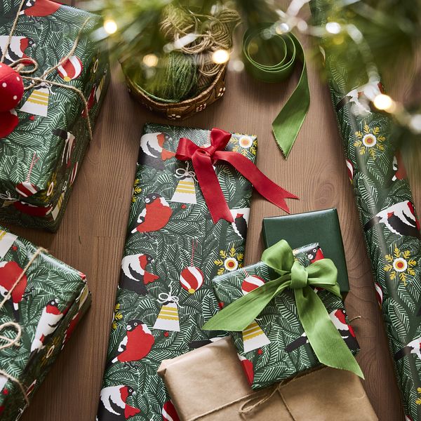 Рулон оберточной бумаги, орнамент «птица» зеленый, 3x0.7 м IKEA VINTERFINT 205.772.65 - фото 2