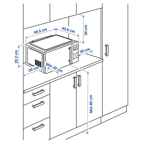 IKEA, дополнительный ракурс - схема-чертеж с размерами