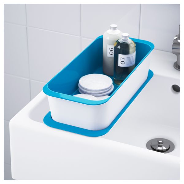 Контейнер с крышкой ГЕССАН, белый/синий (30x13x8 см) - фото 3