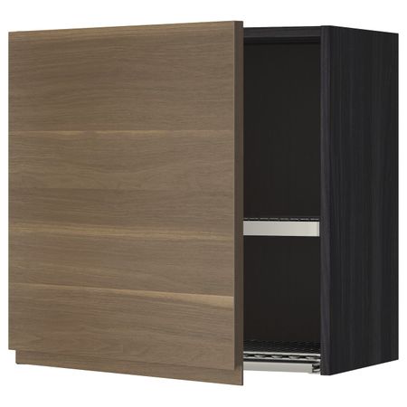 Шкаф навесной с сушкой, черный/Воксторп грецкий орех 60x60 см IKEA МЕТОД 992.251.90