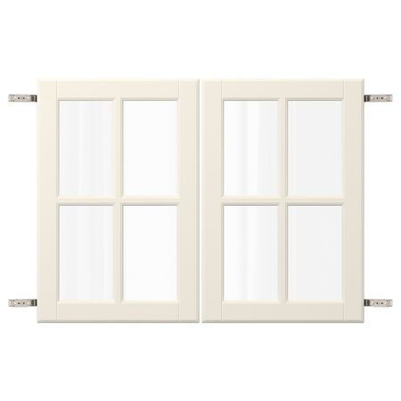Пара дверец с петлями, белый с оттенком 80x60 см IKEA BODBYN БУДБИН 992.850.99