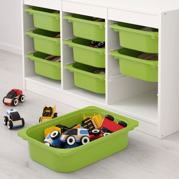 Комбинация для/хранения+контейнеры, белый, зеленый 99x44x56 см IKEA ТРУФАСТ 692.221.93 - схема-чертеж с размерами