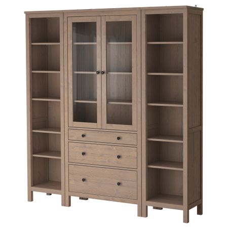 Комбинация для хранения ХЕМНЭС, серо-коричневый (188x197 см)