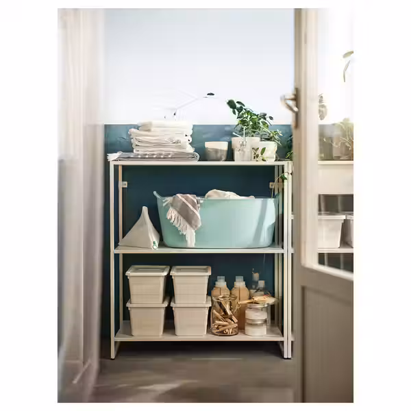 JOSTEIN Стеллаж - д/дома/улицы/металлический белый 81x40x90 см - фото 4