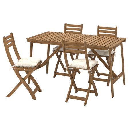 Стол + 4 складных стула, для сада IKEA ASKSTOCKHOLM СТОКГОЛЬМMEN АСКХОЛЬМЕН 495.300.17