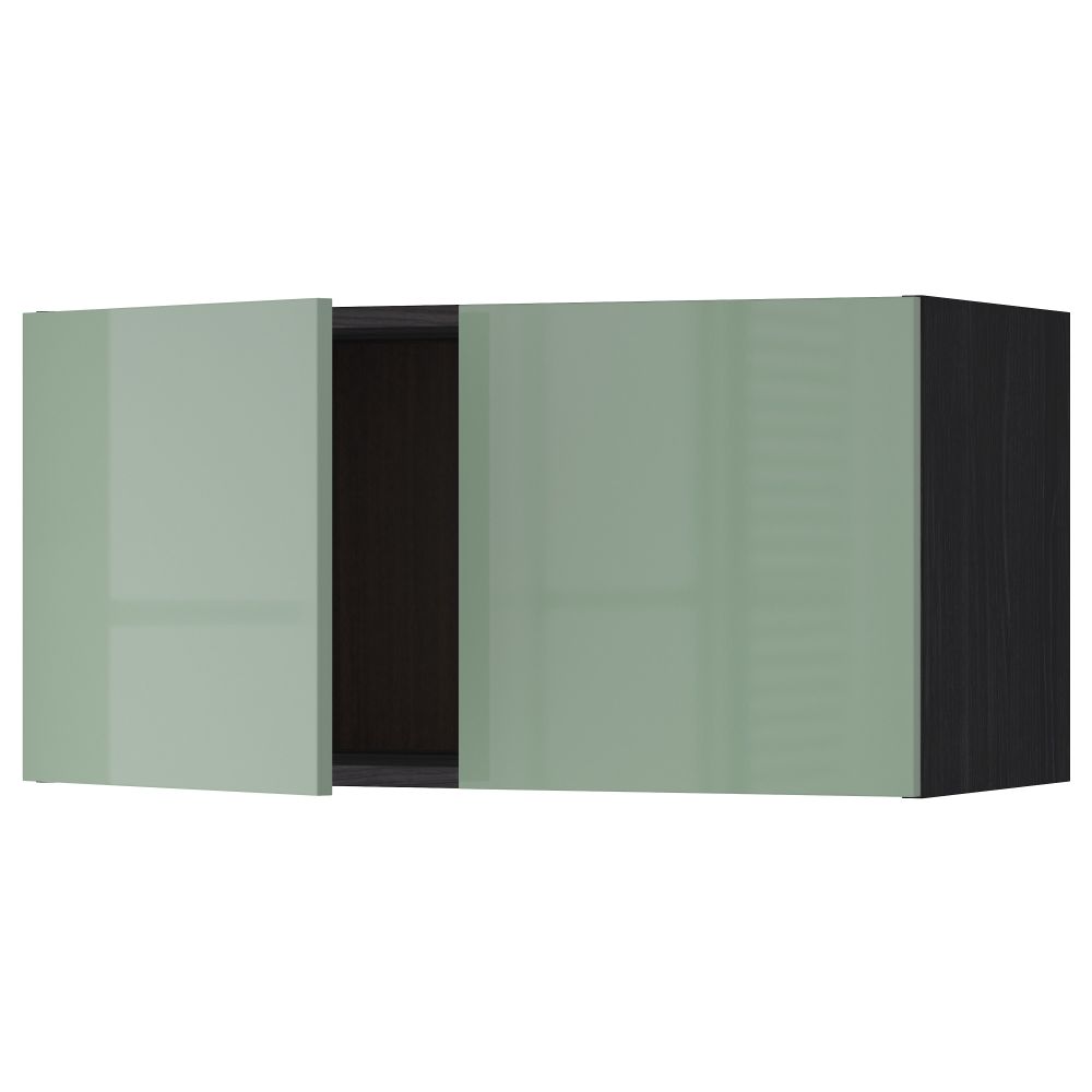 Навесной шкаф с 2 дверями МЕТОД, черный, Калларп светло-зеленый (80x40 см) - схема-чертеж с размерами