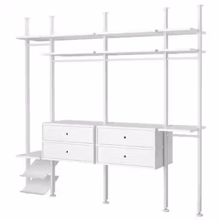 ELVARLI Гардероб, комбинация - белый 262x51x222-350 см