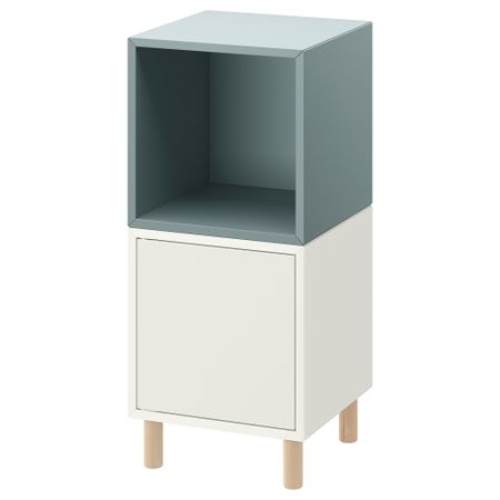 Комбинация шкафов с ножками, белый серо-синий светлый, дерево, 35x35x80 см IKEA EKET ЭКЕТ 095.217.17