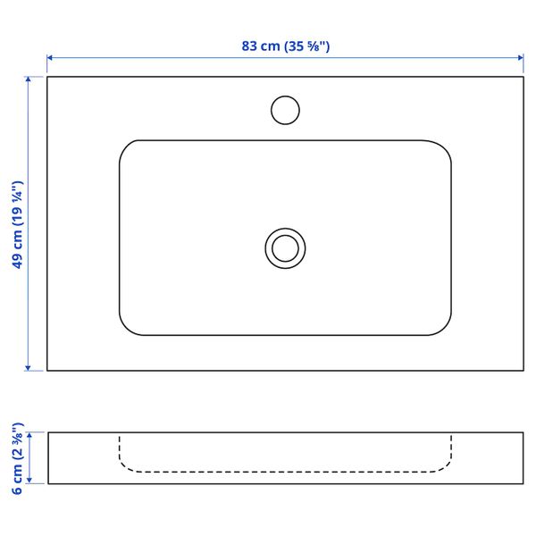 IKEA, дополнительный ракурс - схема-чертеж с размерами