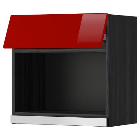Навесной шкаф для СВЧ-печи МЕТОД, черный, Рингульт красный