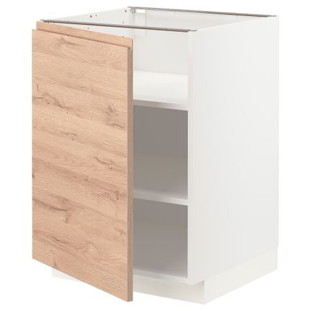 Напольный шкаф с полками, 60x60 см, белый, Voxtorp под дуб IKEA METOD МЕТОД 894.610.50