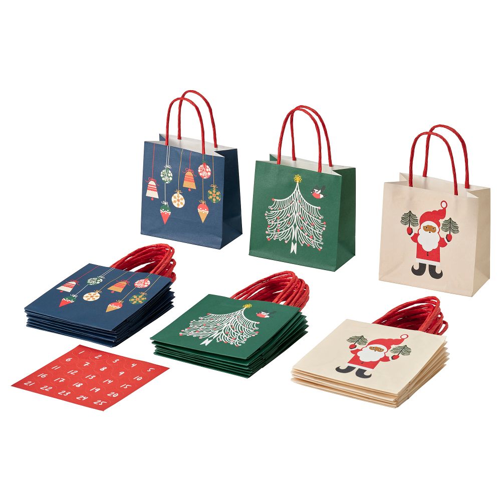 Подарочный пакет, разные орнаменты, разноцветный, 10x10 см IKEA VINTERFINT 105.901.73 - фото 1