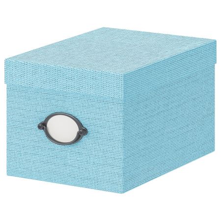 Коробка с крышкой, синий, 18x25x15 см IKEA КВАРНВИК 003.970.72