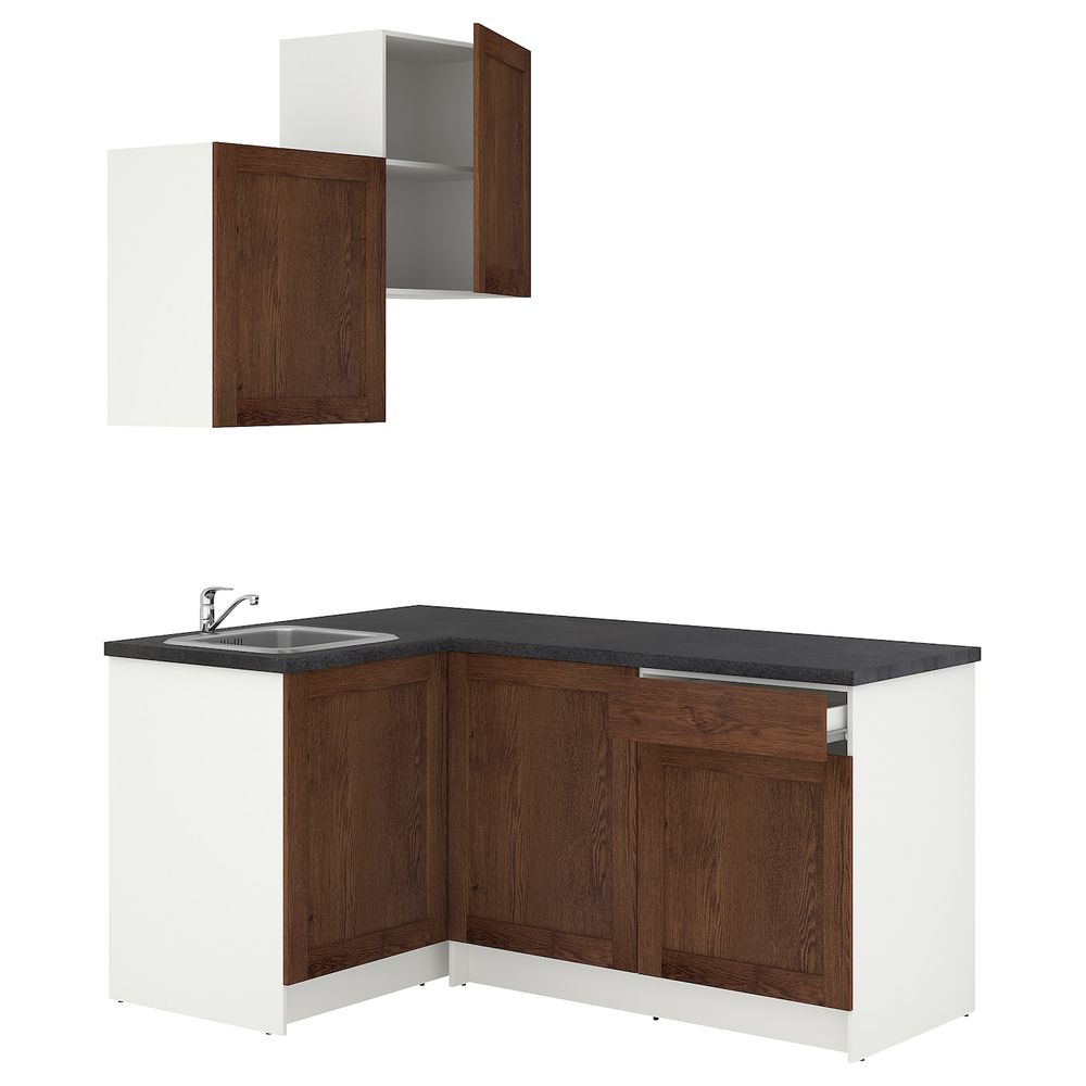 Кухня, под коричневый мореный ясень 120x180x260 см IKEA KNOXHULT КНОКСХУЛЬТ 894.177.74 - фото 1