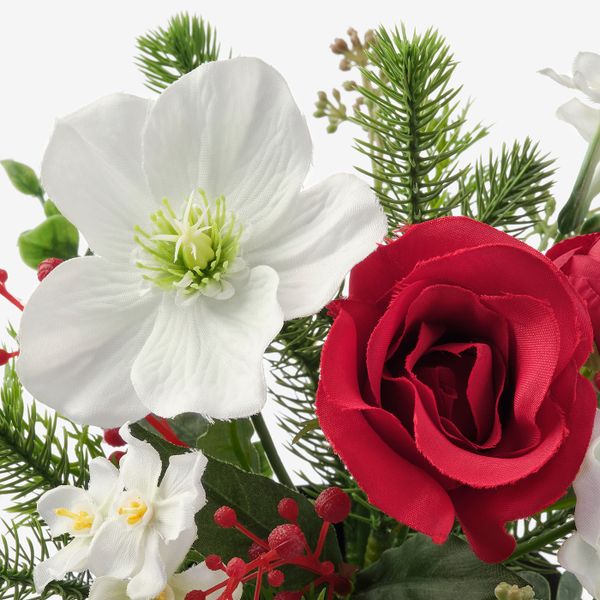 Искусственное растение в горшке, оформление красный/белый, 12 см IKEA ВИНТЕРФЕСТ 304.329.98 - схема-чертеж с размерами