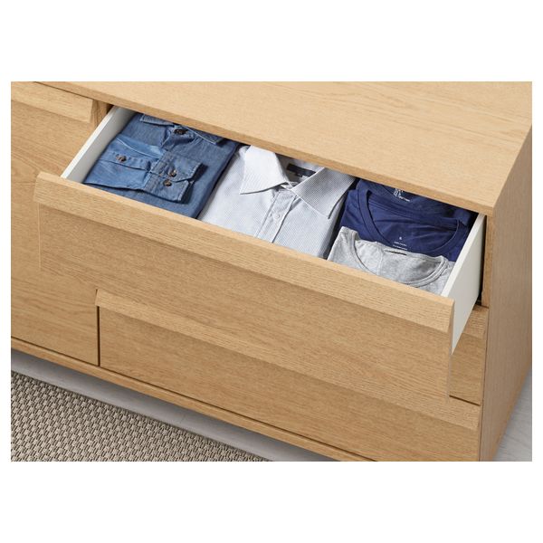 Комод с 3 ящиками, 1 дверцей ОППЛАНД, дубовый шпон (120x80 см) - фото 3