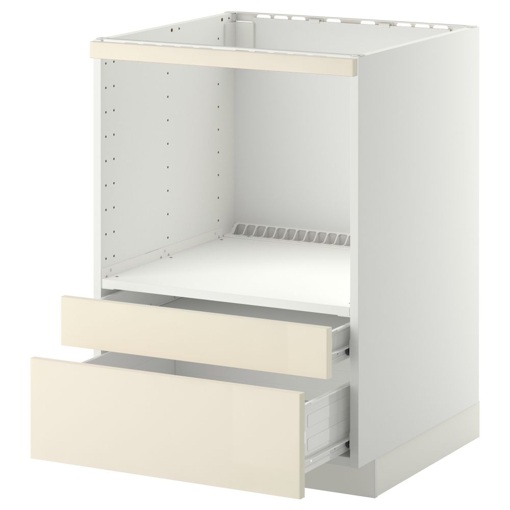 Напольный шкаф для комбинирования СВЧ, ящики МЕТОД / ФОРВАРА, белый, Рингульт кремовый (60x60 см) - схема-чертеж с размерами