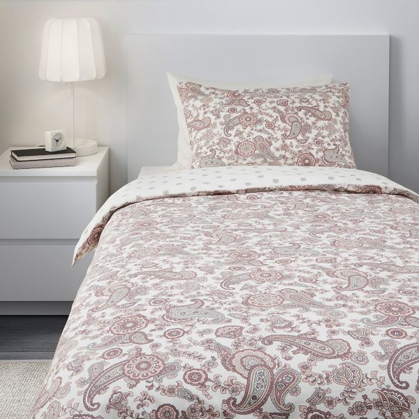 Пододеяльник и 1 наволочка, розовый 150x200/50x70 см IKEA RENBLOMMA РЕНБЛОММА 403.944.58 - фото 4