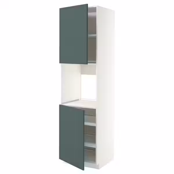 METOD Высок шкаф д/духовки/2дверцы/полки - фото 1