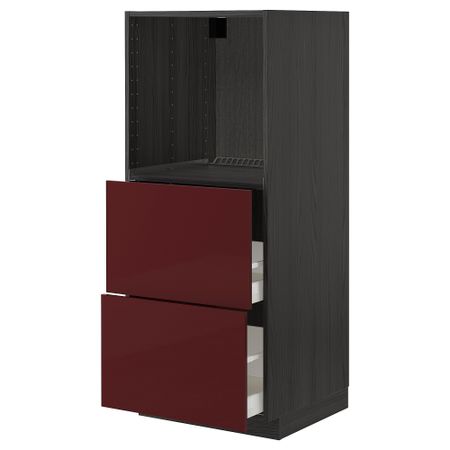 Высокий шкаф с 2 ящиками для духовки, 60x60x140 cm IKEA METOD МЕТОД, MAXIMERA МАКСИМЕРА 793.282.50