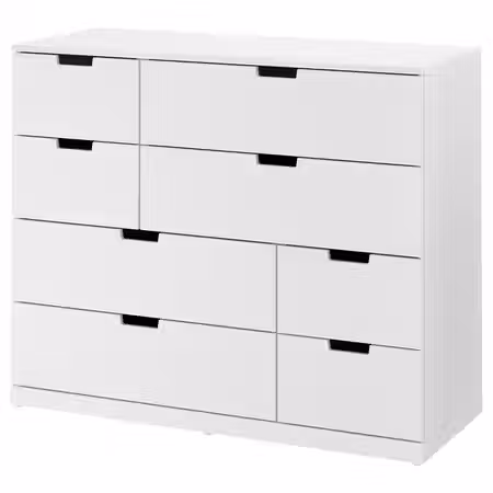 NORDLI Комод с 8 ящиками - белый 120x99 см