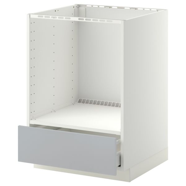 Напольный шкаф для духовки, с ящиком МЕТОД / МАКСИМЕРА, белый, Веддинге серый (60x60 см) - схема-чертеж с размерами