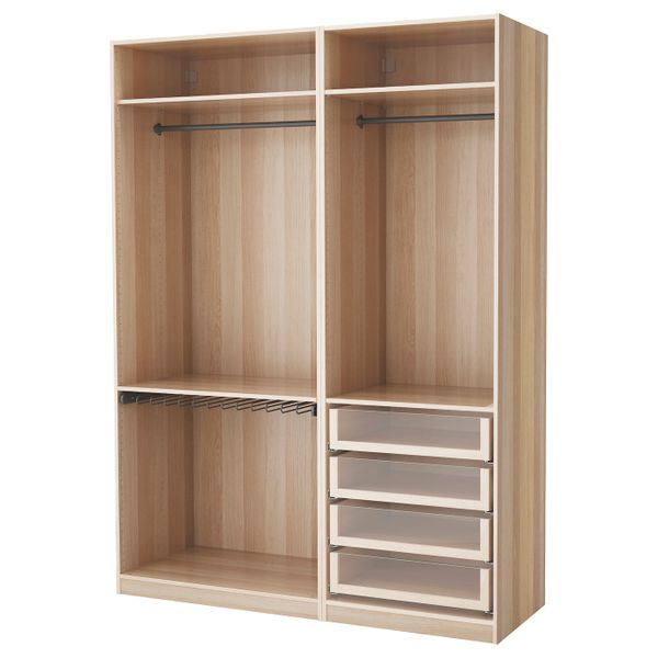 Гардероб, под беленый дуб, 175x58x236 см IKEA ПАКС 791.285.62 - схема-чертеж с размерами