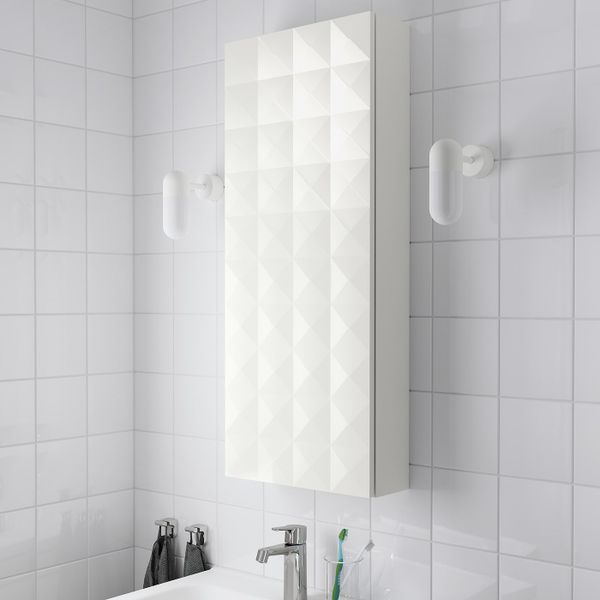 Навесной шкаф с 1 дверцей, Решён белый 40x14x96 см IKEA ГОДМОРГОН 503.910.01 - схема-чертеж с размерами