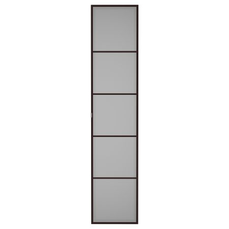Дверца с петлями ФЕВИК, черно-коричневый, матовое стекло (50x229 см)